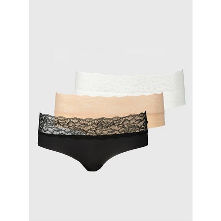 Lace Trim No VPL Full Knickers 3 Pack - 14